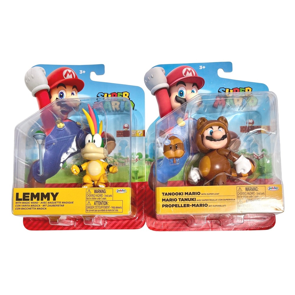 LEMMY & TANOOKI MARIO Super Mario Jakks Pacific 4" Figures